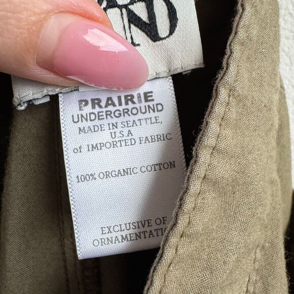 Prairie Underground Lagenlook Green 100% Organic Cotton Pant Womens Size Medium - Picture 8 of 8